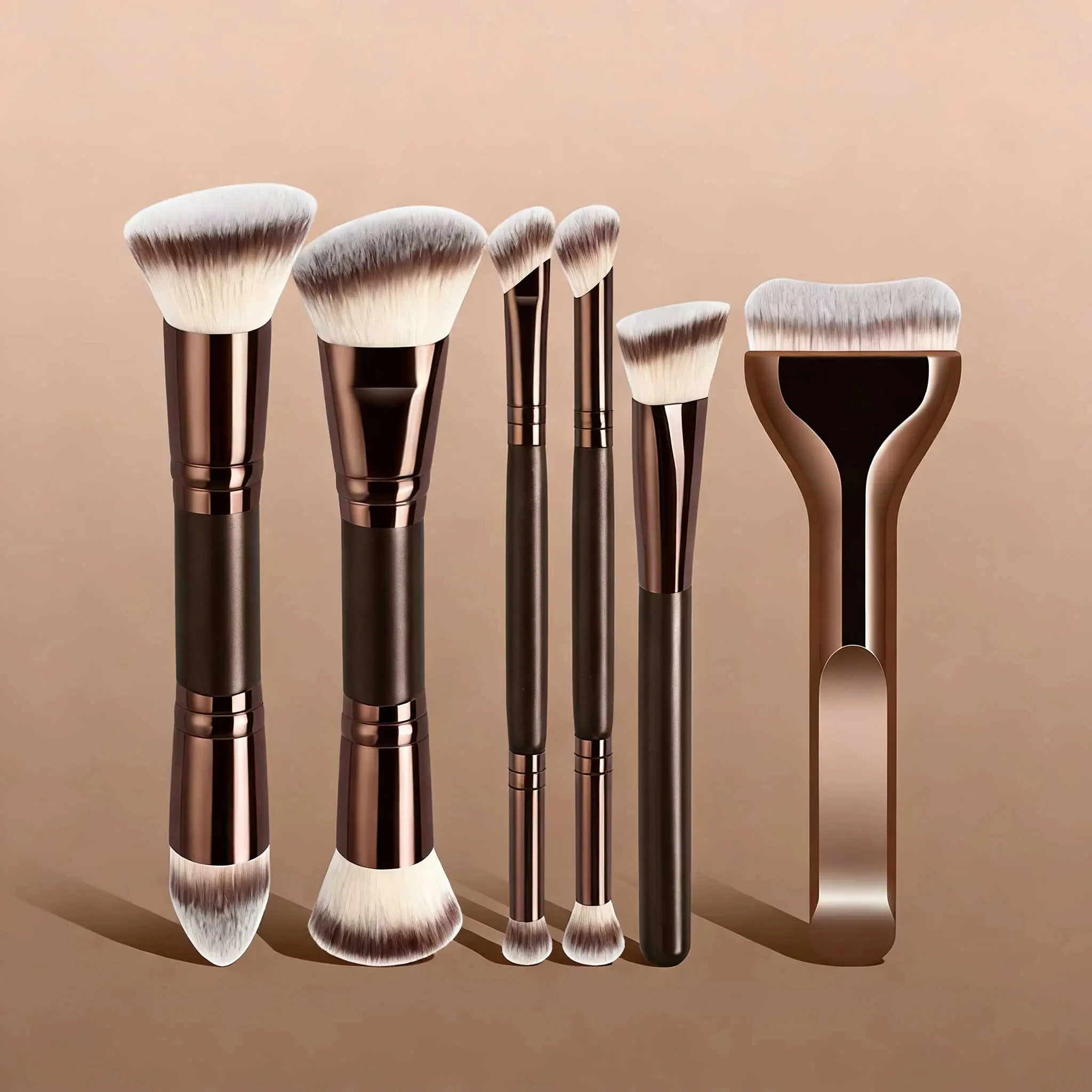 Blush Brush Kabuki - Professional Aluminum Makeup Brush Set, Includes