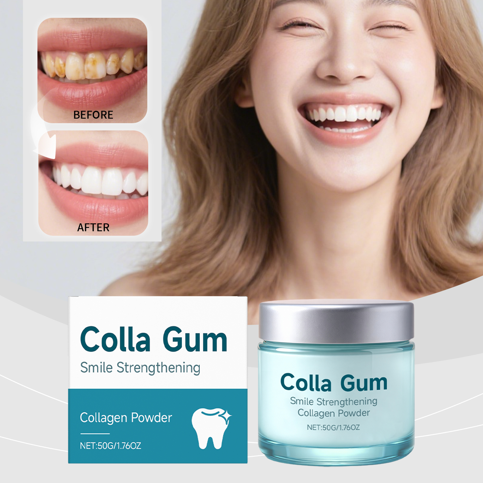 Blush Brush Kabuki - Collagen Brightening Tooth Powder For Brushing