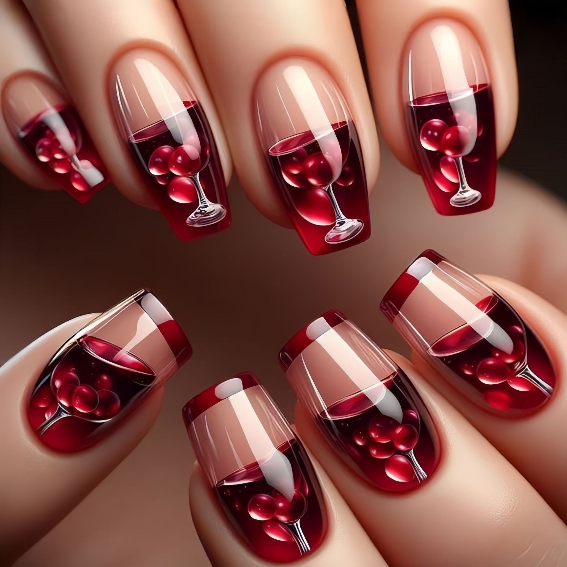 Nail Extension Tips - Medium long fake nails for women