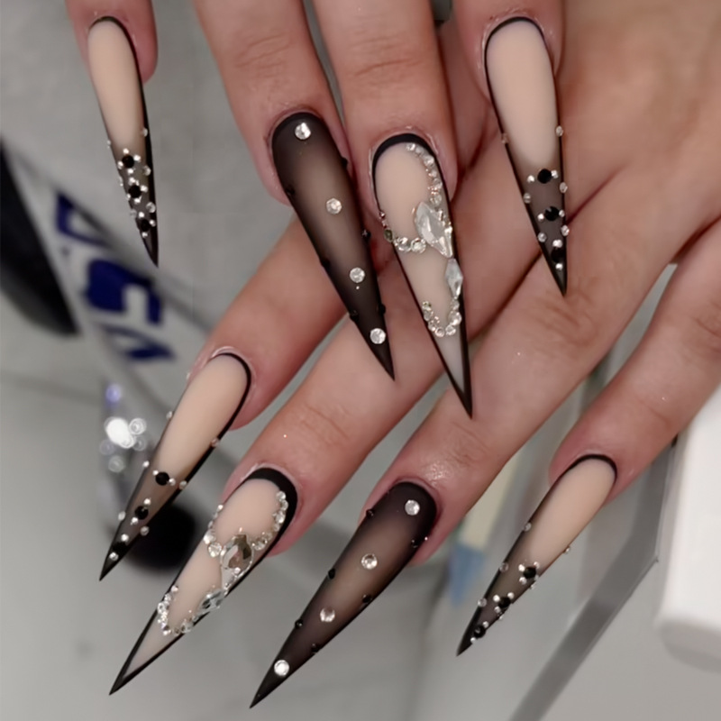24pcs Long Stiletto False Nail - مراجعة Nail Extension Tips وسعره