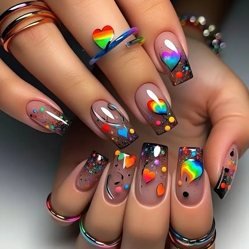 24pcs/set Medium long square f - مراجعة Nail Extension Tips وسعره