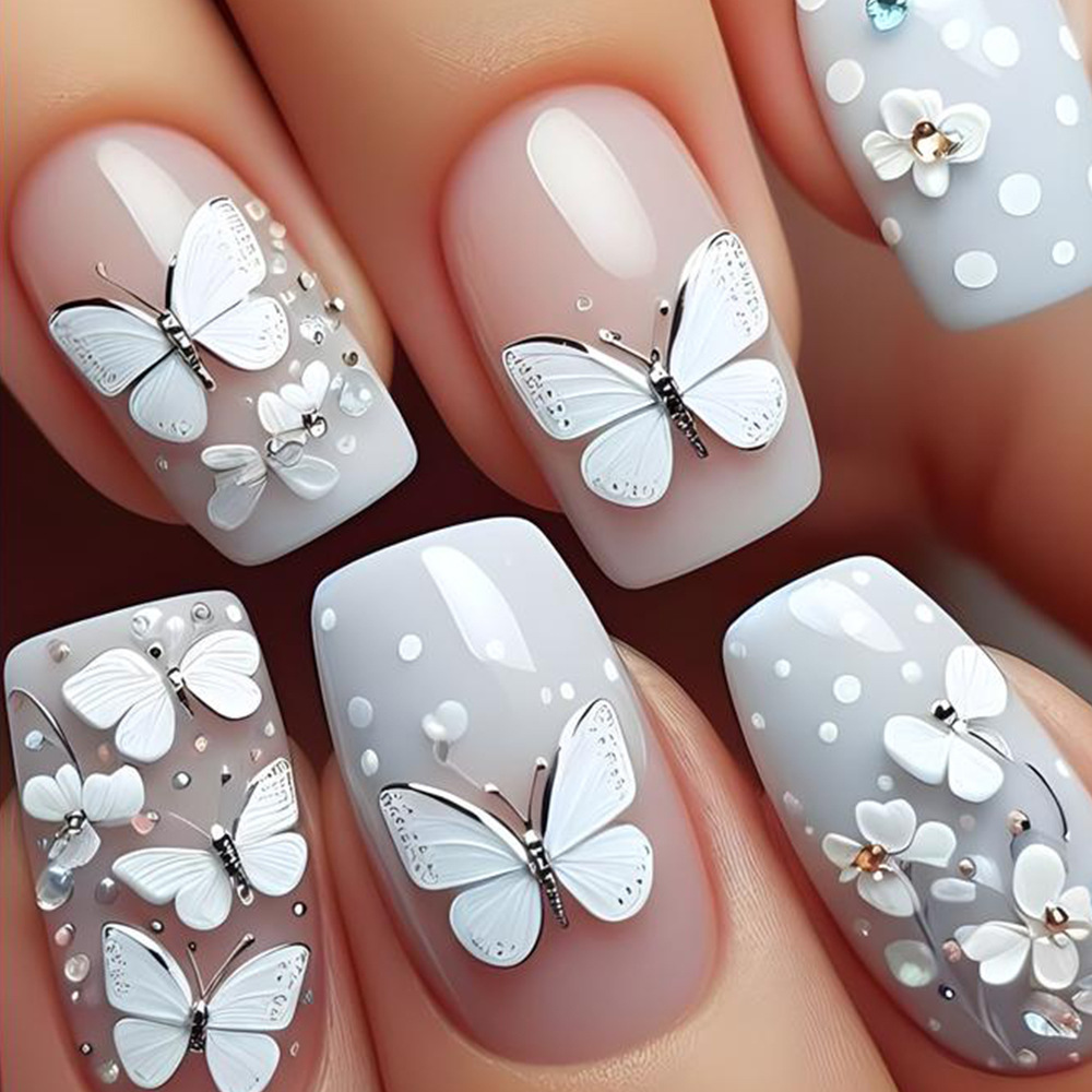 24pcs/set Medium long square f - مراجعة Nail Extension Tips وسعره