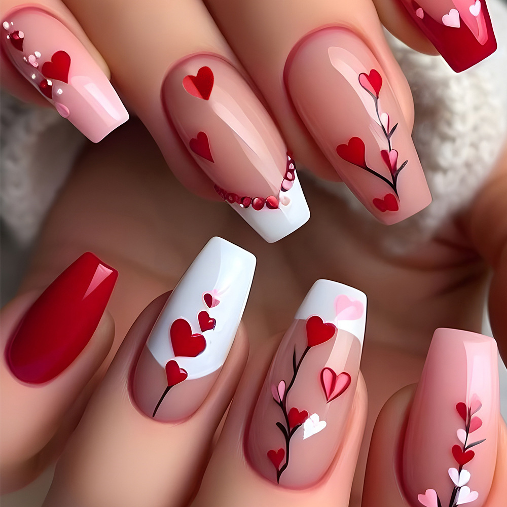 24pcs/set Medium long square f - مراجعة Nail Extension Tips وسعره