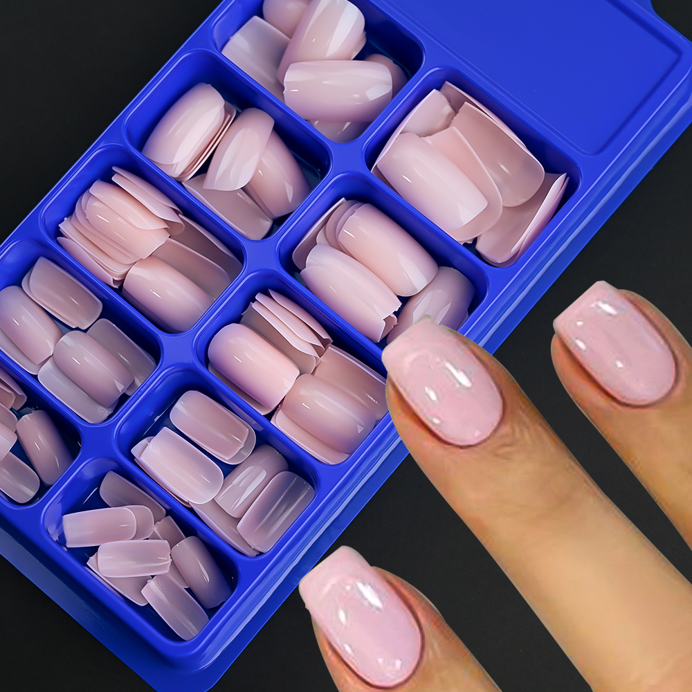 100/120pcs Pink White Press On - مراجعة Nail Extension Tips وسعره