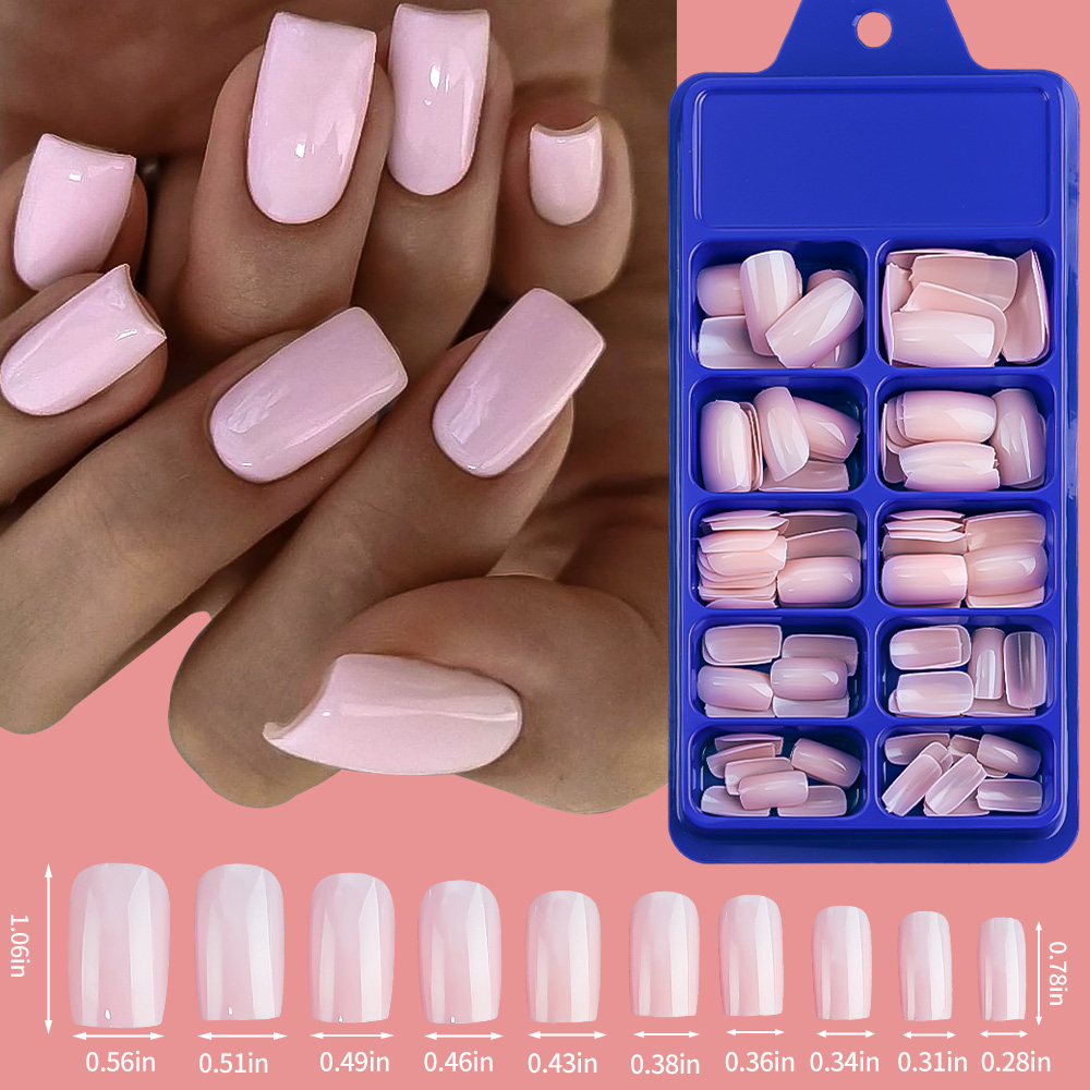100/120pcs Pink White Press On - مراجعة Nail Extension Tips وسعره