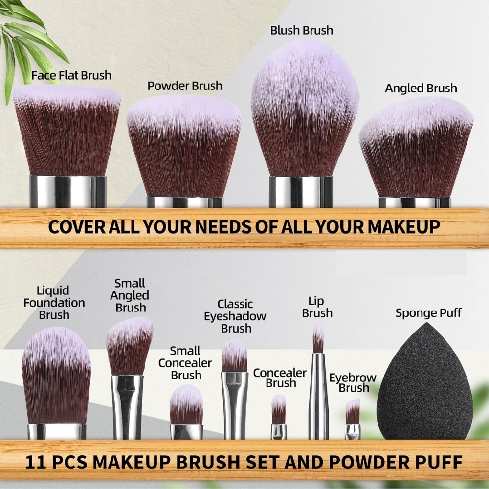 BS-MALL Makeup Brush Set 11Pcs - مراجعة Beauty Makeup Foundation وسعره