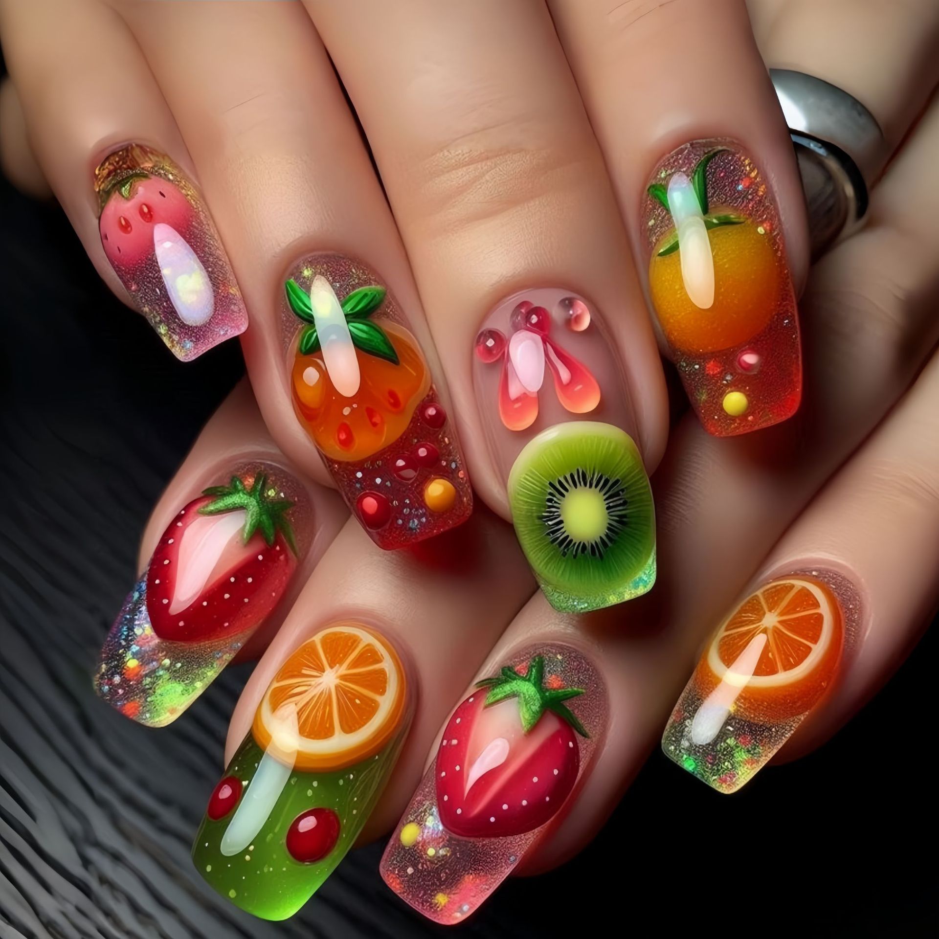 Medium long fake nails for wom - مراجعة Nail Extension Tips وسعره