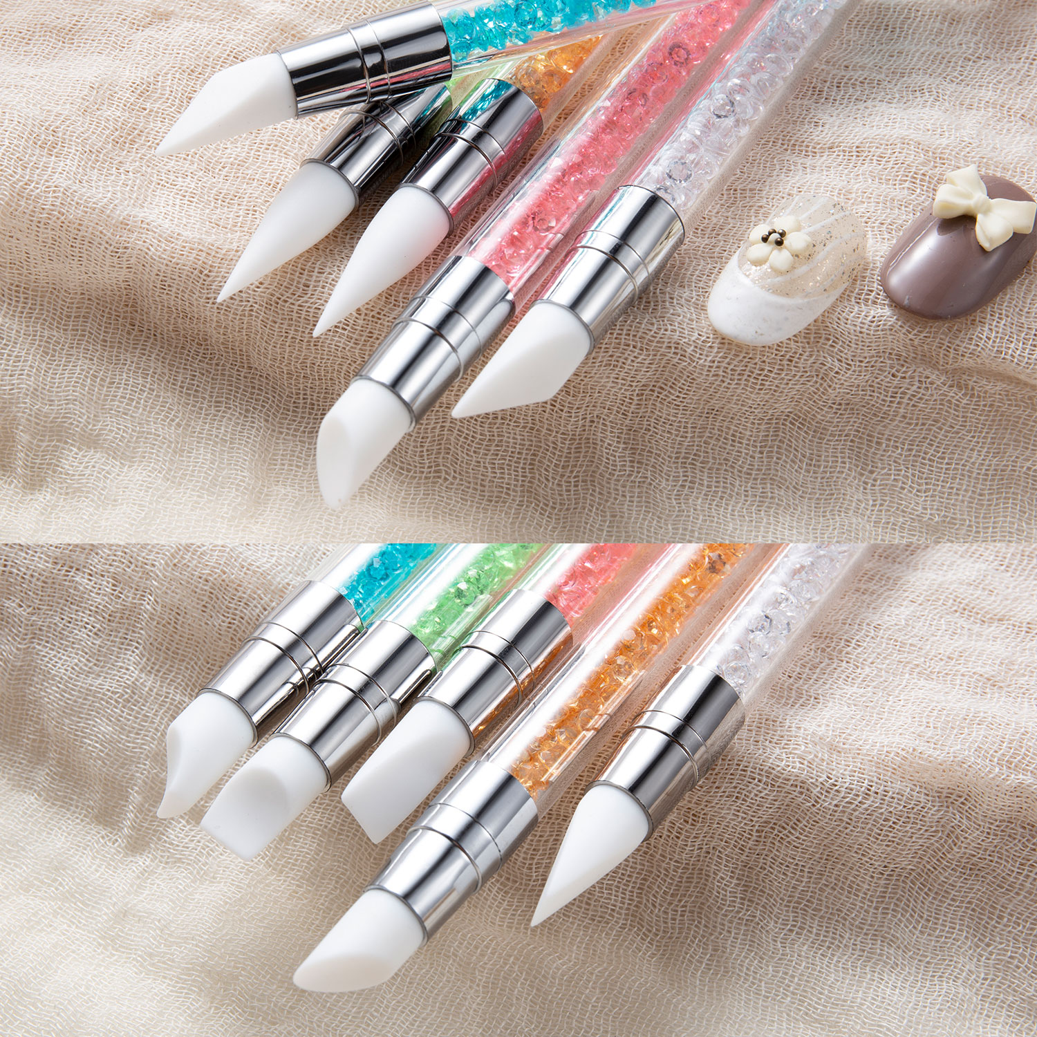 5PCS Double Head Silicone Nail - مراجعة Blush Brush Kabuki وسعره