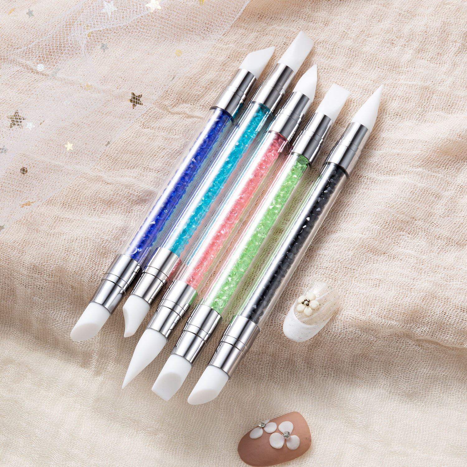 5PCS Double Head Silicone Nail - مراجعة Blush Brush Kabuki وسعره