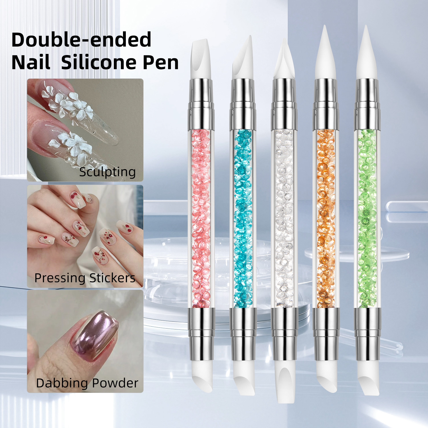 5PCS Double Head Silicone Nail - مراجعة Blush Brush Kabuki وسعره