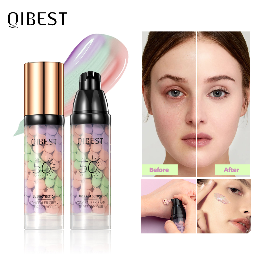 QIBEST Face Makeup Primer Tri- - مراجعة Beauty Makeup Foundation وسعره
