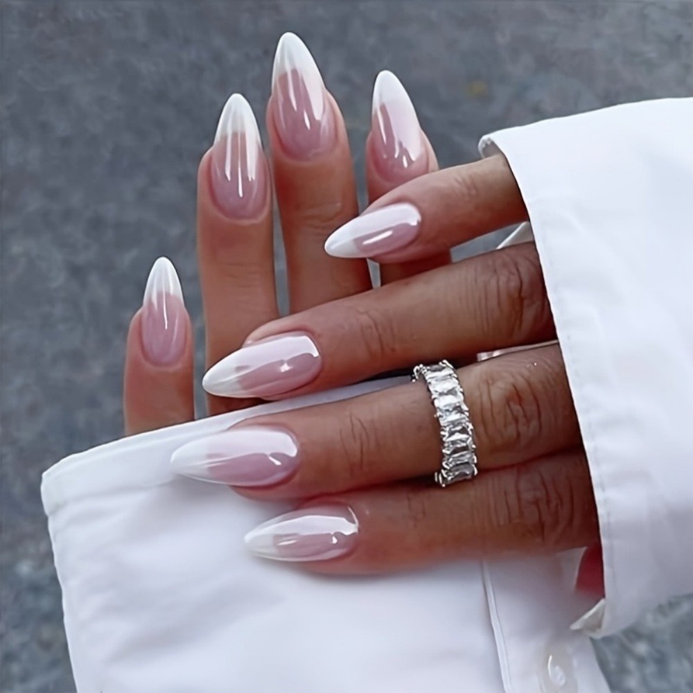 24PCS Milky White Press on Nai - مراجعة Nail Extension Tips وسعره